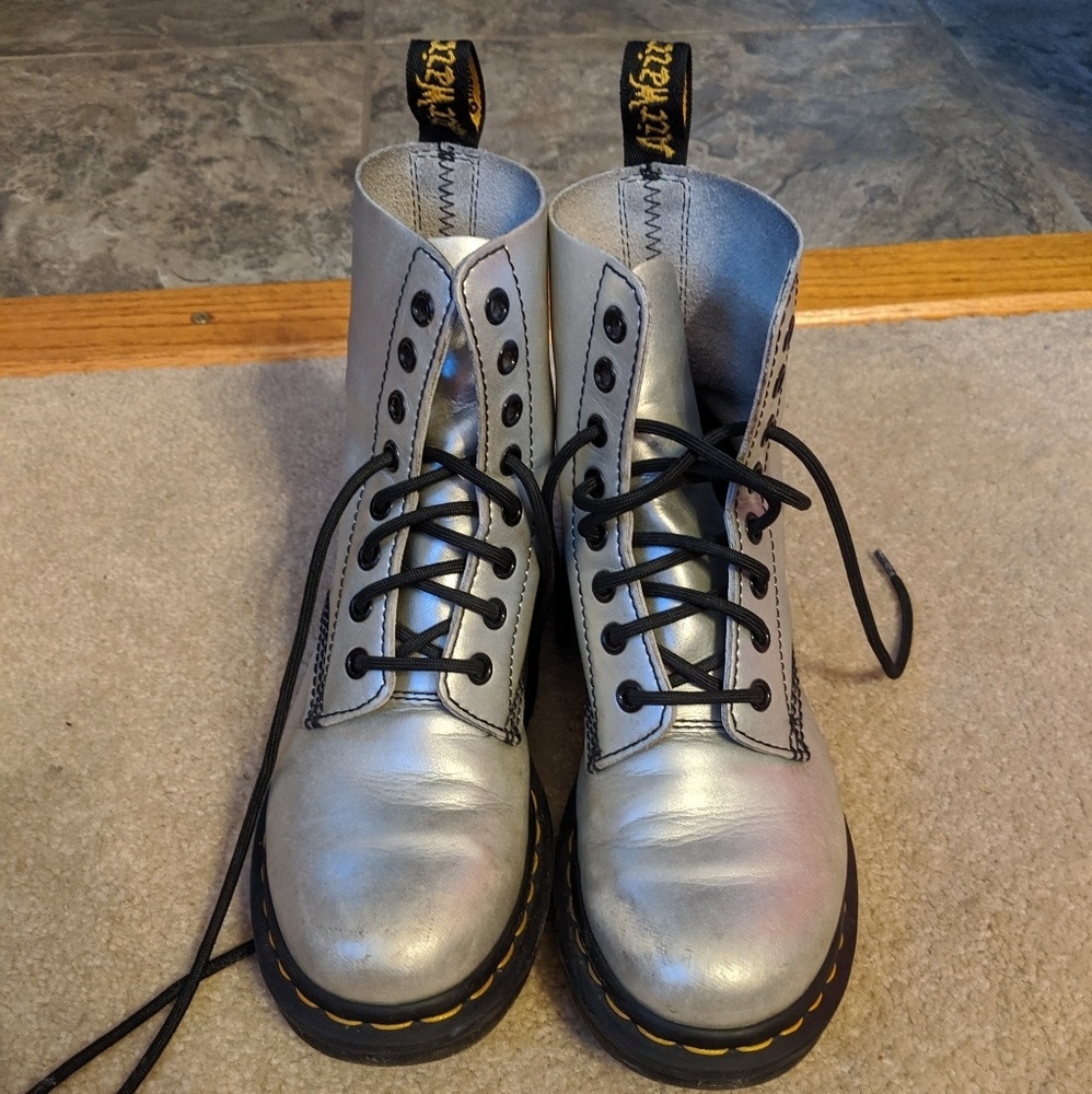 Silver Dr. Martens Size 5